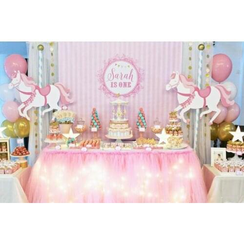 Custom Carousel Party Striped backdrops High quality Computer print party background