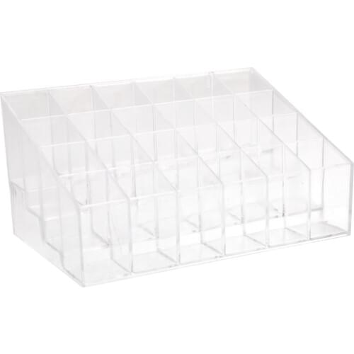 24-Slot Clear Acrylic Trapezoid Makeup Lipstick Display Stand Storage Rack Holder Cosmetic Organizer Craft Supplies Party Gifts