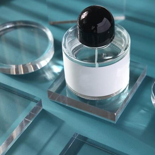 Photography Props Transparent Acrylic Cube Geometric Rectangular Cylindrical Glas Ball Background Plate Decoration Photo Studio