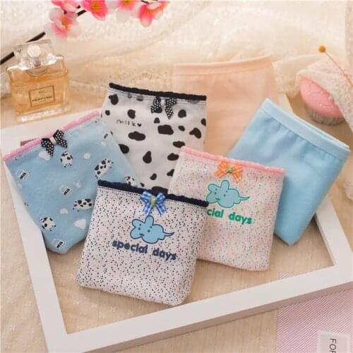 1PC Children Cotton Underwear Young Girls Cartoon Print Short Briefs Comfortable Ladies Panties for 2-13 Years old Girls