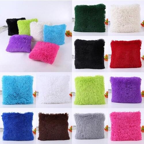 Solid Soft Plush Faux Fur Wholesale Decorative pillow Cover Throw Pillows For baby pillow cover PP28