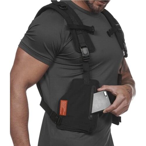 Military Tactical Chest Rig Vest Streetwear Hip Hop Running Cycling Vest Men Harness Outdoor Sports Fitness Waist Pack Chest Bag