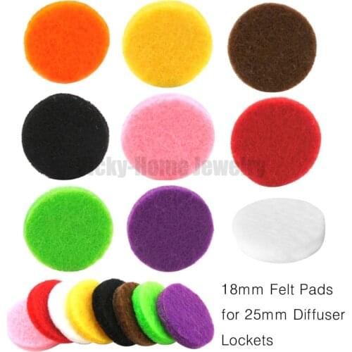 18mm Felt Pads for 25mm Aroma Lockets Aroma Pendants Replacement Pads Essential Oils Diffuser Locket Pads - Round drop shipping