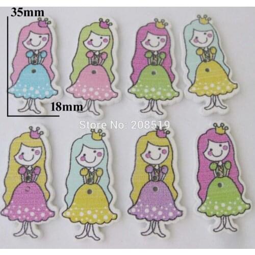 WBNOSK lovely girls buttons dress sewing button 120pcs multicolors flatback wood button garment accessory