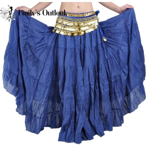 Gypsy Pleated Skirt Women Long Boho Maxi Skirt Spain Belly Dance Skirts White Black Red