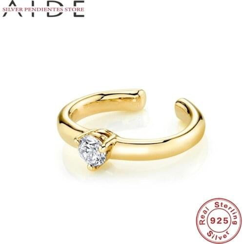 AIDE 1pcs 100% 925 Sterling Silver Ear Clip Earrings 2020 Set New Simple Diamond Fashion Korean Earrings For Women Jewelry