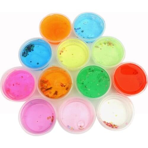12 Colors Colorful Diverse Crystal Mud Mucus Cute Rainbow Cloud Mud DIY Anti-Stress Toys Brain Game Child Interest Training