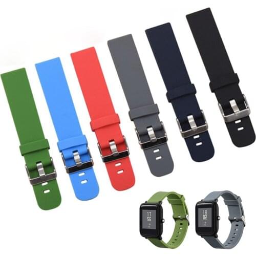 18mm 20mm 22mm Silicone Watchband Accessories for Huami Amazfit Bip Smart Watch Strap Bracelet Band for Samsung Galaxy 42mm 46mm