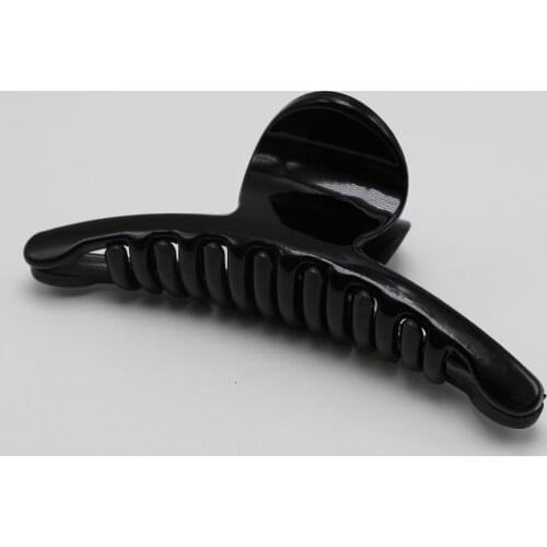 2 Black Plastic Large Curved Hair Jaw Claw Clip Clamp Folding Clips 118mm