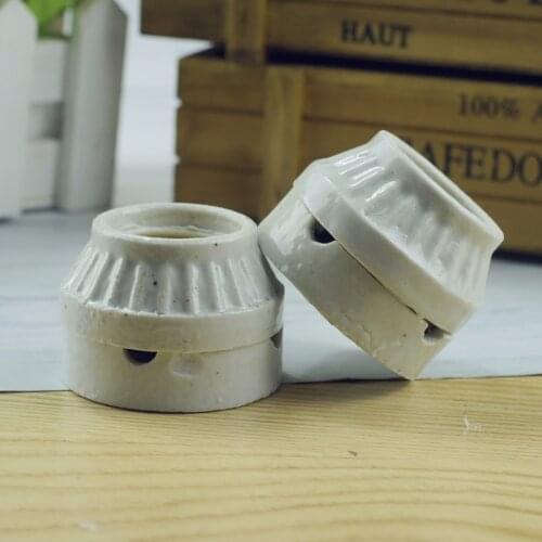 20pcs E27 Ceramic Lamp Holder Screw High Temperature Llat Lamp E27 Base Wall Led Light Holder Ceiling Lamp Base