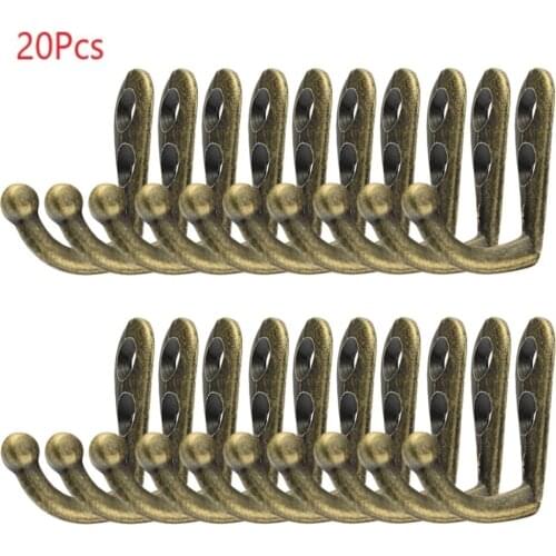 20pcs Wall Mounted Hook Single Robe Coat Hat Holder Vintage Key Hanger Hanging Hook Storage for bedrom bathromm door back