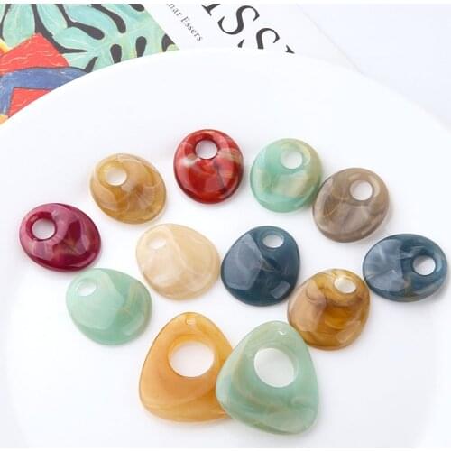 6pcs Korean Vintage Blooming Hollow Resin fashionable earrings for women ladies Drop Oval Earrings Material Diy Jewelry Making