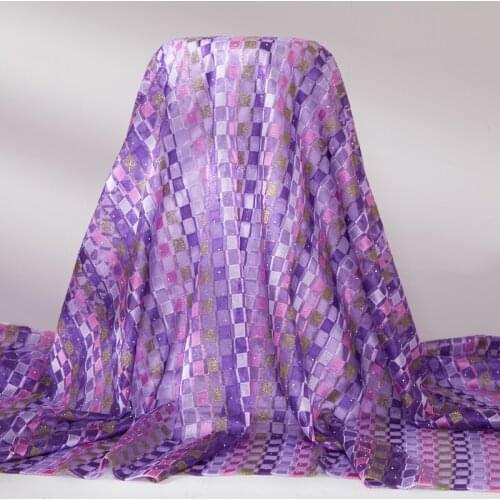 African Lace Fabrics 2021 New Purple Swiss Voile Cotton Embroidery Sweing Clothes Fabrics 5 Yards Dresses For Women Party A 2538
