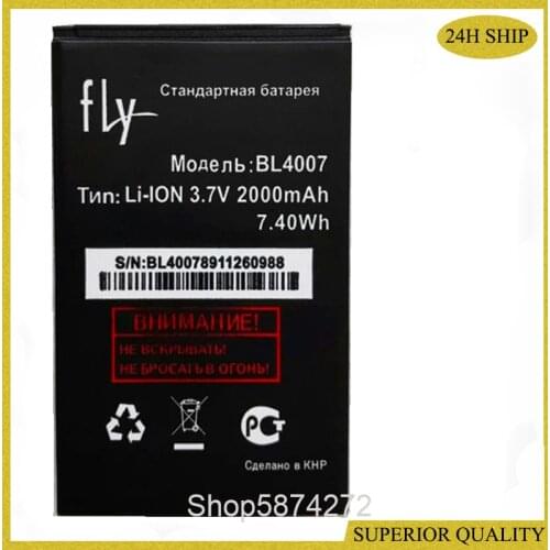 BL4007 3.7V 2000mAh Batteries High Quality Battery For Fly BL 4007 DS123 Phone Rechargeable Accumulator Batteries Battery