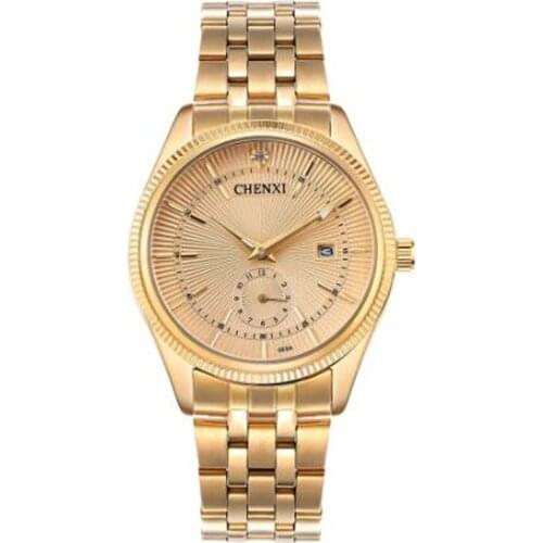 CHENXI Men Watches Luxury Gold Business Watches Men Stainless Steel Band Quartz Wristwatches Small Seconds Watch Reloj Hombre