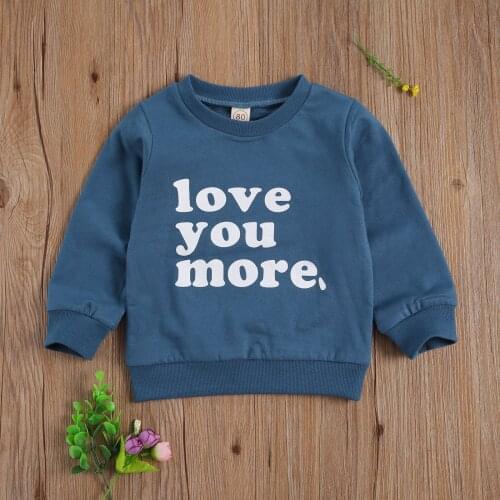 6M-4Y Kids Baby Casual Pullover Letter Print Long Sleeve O-neck Sweatshirts Spring Autumn Loose Casual Blouse Top for Boys Girls