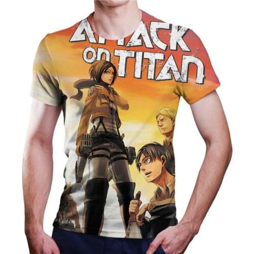Latest Summer breathable attack on titan graphic mens t-shirt comfortable harajuku manga figure oversized t-shirt for boy