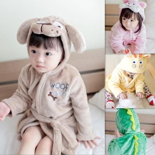 Berymond Unisex Children Robe Animal Shape Boy Girls Bathrobe Baby Pajamas dress Home Clothes Kids Clohting Sleepwear& Robes