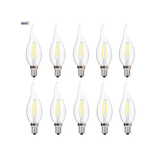 IWHD 2w E14 LED Candle Light Bombillas Vintage Retro Lamp Filament Edison Light Bulb Lamp Ampoule Industrial Decorative