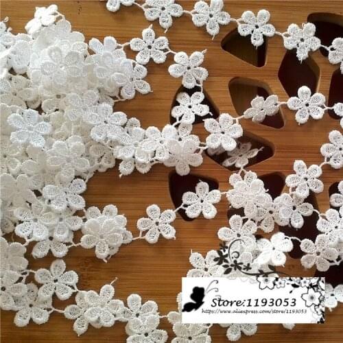 5Yard / Lot Exquisite water soluble small flower lace trim hair material applique clothes laciness fabric diy veil accessories