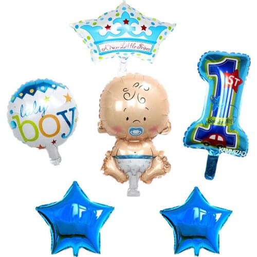 KAMMIZAD Baby Shower Foil Balloons 1Set mini Baby Boy Girl Birthday Party Decorations Balloon Air Inflatable baloes de festa