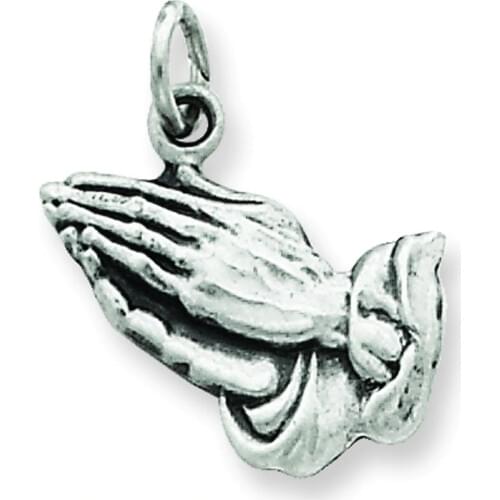 Kinitial DIY Antique Vintage Pray Hand Pendant Charms Floating Pray Good Luck Hand Pendant Slide Pendant Supplies