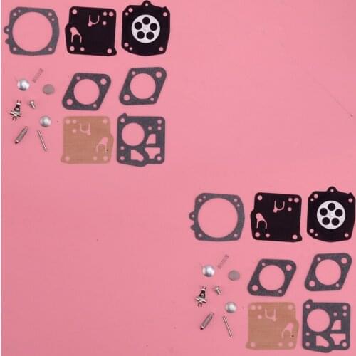 2 Sets Carburetor Repair Rebuild Kit Replacement Fit For Jonsered 49SP 50 51 52 60 62 66E HS-21D HS-101C Tillotson RK-23HS