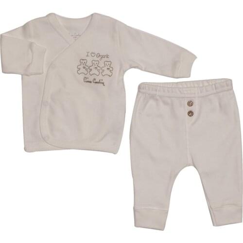 Pierre Cardin Licensed Organic Teddy Bear Pattern Baby 2'li Suit