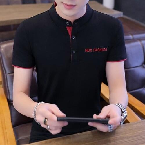 Top Selling Product In 2020 Summer New Fashion Mens T-shirt Short Sleeve Cotton Stand Collar Mans T-shirt Mens Clothing