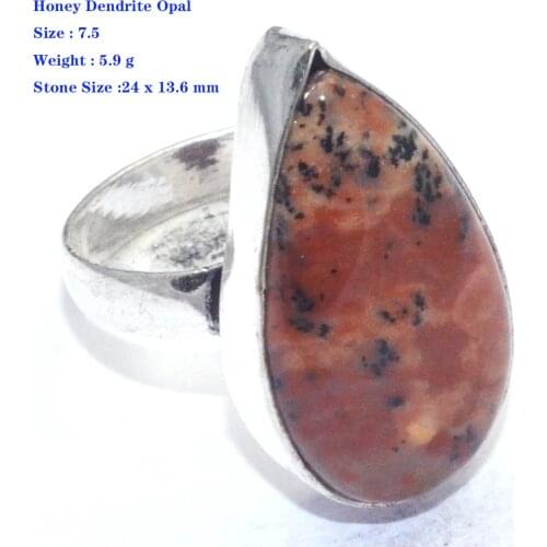Genuine Turquoise Moonstone Agate Solar Quartz Garnet Rose Quartz Emerald Citrine Ring Silver Copper Size : 7.5, 7.75