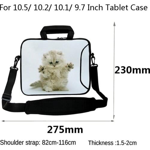 9.7" 10.1 Inch Netbook Neoprene Sleeve Case Bag Briefcase Prints 10.2" 10.5 Tablet Messenger Handbags Bags For iPad Air 3 Lenovo