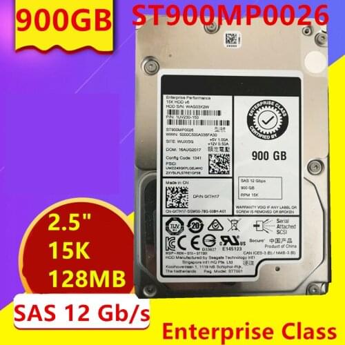New HDD For Dell Brand 900GB 2.5" 15K 128MB SAS 12 Gb/s For Internal Hard Disk For Enterprise Class HDD For ST900MP0026
