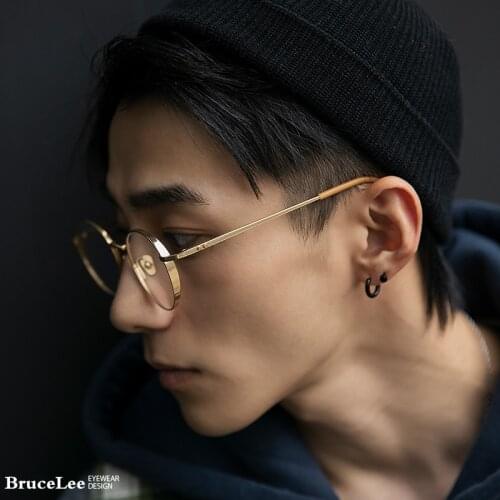 Pure Titanium Prescription Glasses Men Ultralight Retro Round Myopia Optical Eyeglasses Frame Women anti-radiation Eyewear