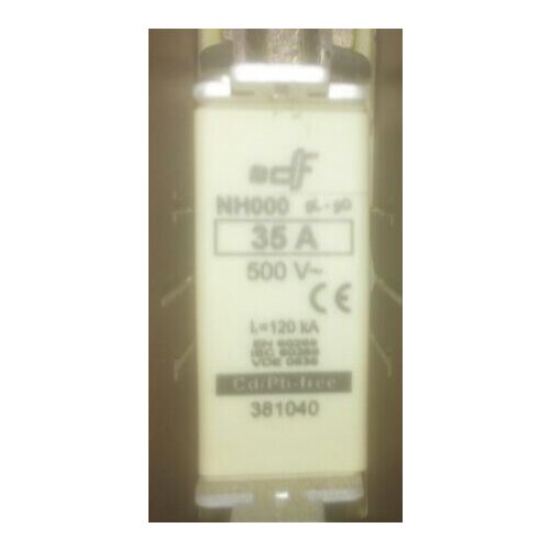 Fuses: DF NH000 35A 500V 120KA gG / NH000/C00 50A 690V gL-gG / NH000/C00 100A 500V gL-gG