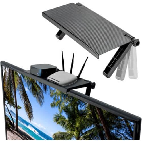 Adjustable TV Screen Top Shelf Display Rack Organizer Storage Rack Holder forComputer Monitor Desktop Stand TV Rack Display Shel