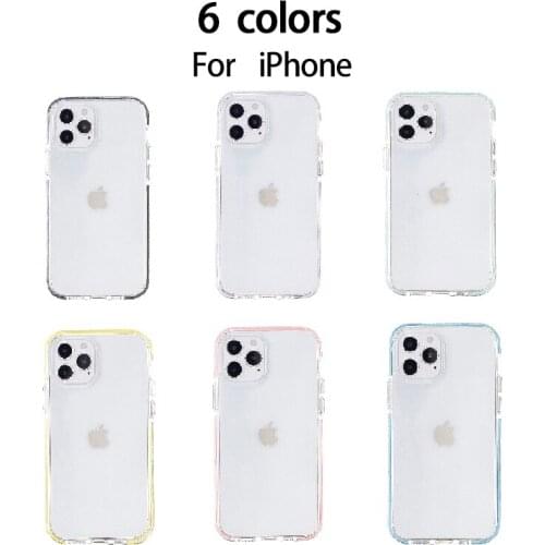 Luxury Transparent Shockproof Silicone Case For iPhone 12 mini 11 Pro Max Case XS Max XR X 8 7 6s Plus Case Silicone Back Cover