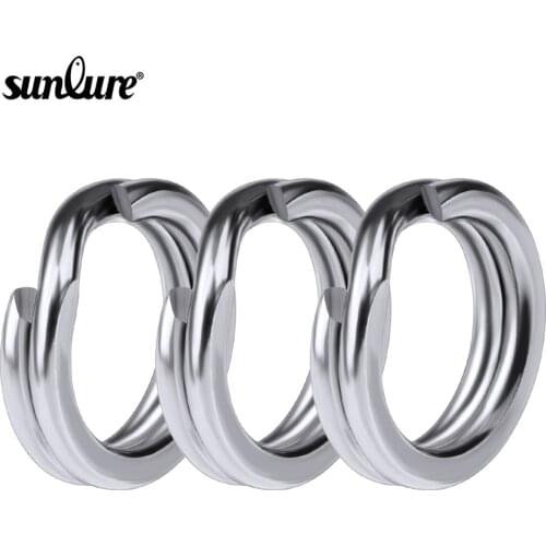 30pcs Fishing Split Rings for Crank Hard Bait Silver Stainless Steel 3#-8# Double Loop Split Open Carp Tool Fishing Accessories