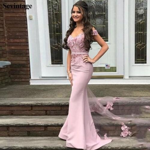 Sevintage Sexy Mermaid Lace Long Evening Dress Off Shoulder Prom Gowns Custom Made Women Party Dress with Tail robes de soirée