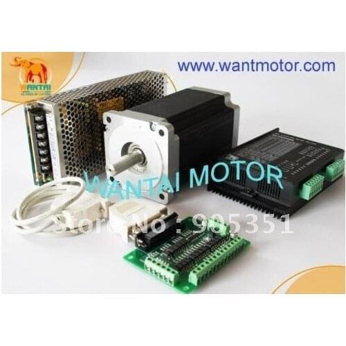 Top Recommend! Wantai Nema 34 Stepper Motor 85BYGH450D-007 890oz-in+Driver DQ860MA 7.8A 80V 256Micro CNC Plasma Engraving Grind