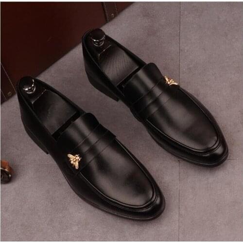 Fashion brand shoes autumn designer high quality black loafers non-slip waterproof male comfortable patent leather business