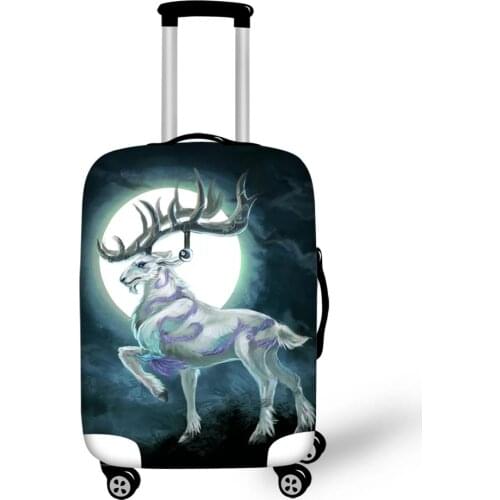 HaoYun Water-proof Suitcase Cover Cute Moon Deer Pattern Luggage Cover Cartoon Animal Girls Elastic Travel Luggage Protector