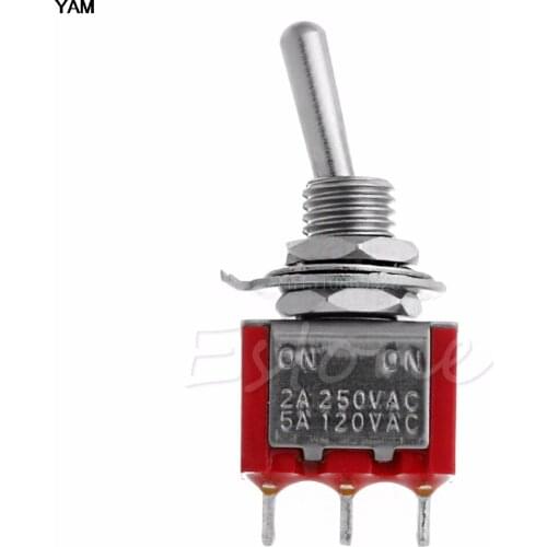 1pc Momentary Switch 3 Feet 3 Pin 2A/5A On/On Miniature Toggle Switch