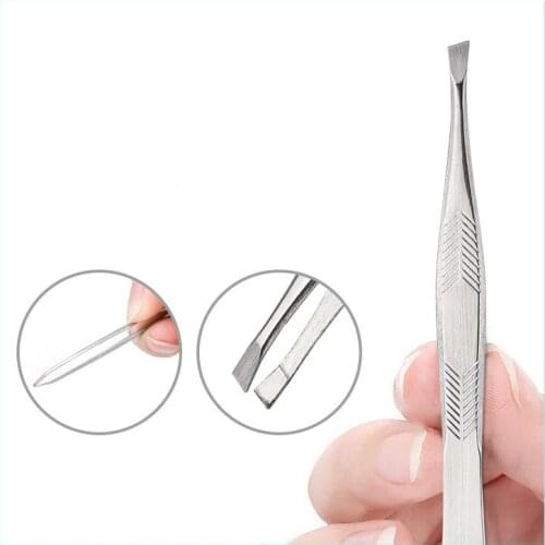 1PC Angled Slanted Stainless Steel Eyebrow Tweezers Eye Brow Trimmer Eyelash Clip Face Hair Removal Cosmetic Beauty Makeup Tool