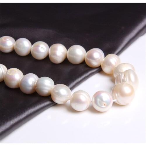 13-14mm A Grade Natural White Pearls Big Freshwater Pearl Beads Potato High Luster Pearl Beads For DIY Jewelry Making DIY 14"