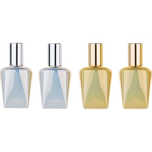 15ML UV Irregular Gold Silver Roll On Essential Oil Vials Portable Steel Bead Glass Perfume Cosmetic Refillable Bottle 25pieces