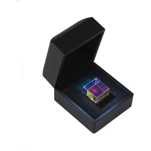 20x20x20mm Composite Color Colorful Prism Cube Light Gift, with The Same Size Light Box, Optical Science Experiment Puzzle