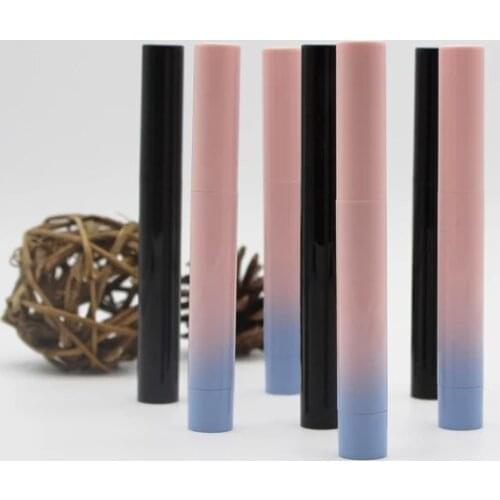 50pcs/lot Pink Blue Gradient Empty Lipstick Tube Black Elegant Lip Balm Subpackage DIY Lipstick Oblique Edge Container 7.1MM