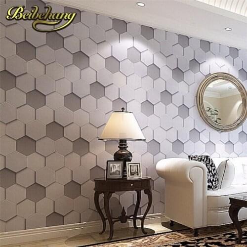 Beibehang High Quality luxury realistic PVC vinyl 3d wallpaper roll grey beige bedside sofa tv background wall wallpaper wallcov