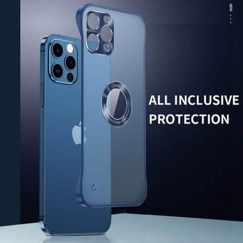 Ultra-thin frosted shockproof metal cd pattern borderless transparent frosted shell for iPhone 12 11 Pro Max Mini XR Xs 7 8 Plus