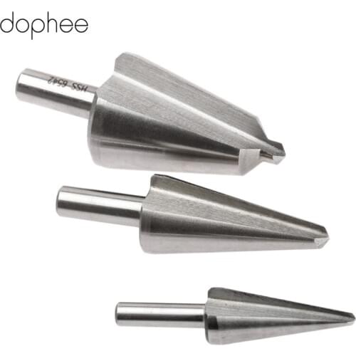 Dophee Hss Umbrella Shape Chamfer Cutter Drill Bits 16-30.5mm 5-20mm 3-14mm Taper Power Tools Drill Bit Cone Shank 10/8/6mm 3PCS